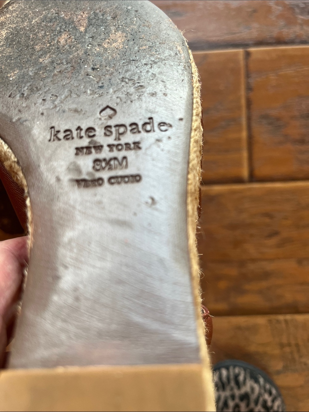 kate spade Brown Leather Slingback Peep-Toe Sandals - Picture 5 of 6